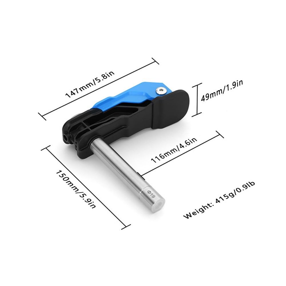 Morsetto a pressione rapida in alluminio, angolo regolabile di tipo F, con strisce diamantate antiscivolo, finitura anodizzata resistente alla ruggine, per tavole da 19 mm e 20 mm, blu