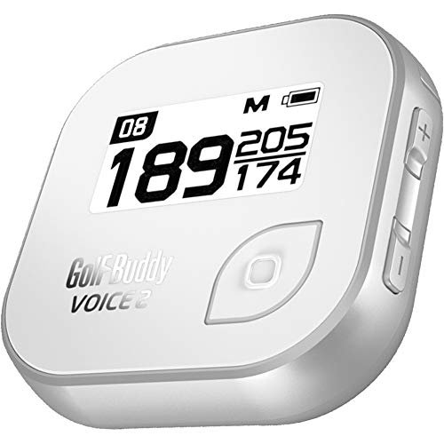Golf Buddy Voice 2 GolfBuddy Voice4 Easy-to-Use Talking GPS, White/Silver