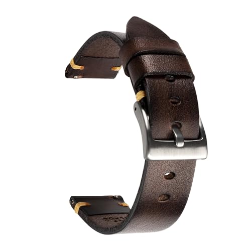 Berfine Retro Handmade Watch Band, Quick Release Vintage Leather Watch Strap Replacement,Choice of Width-18mm 20mm 22mm 24mm or 26mm