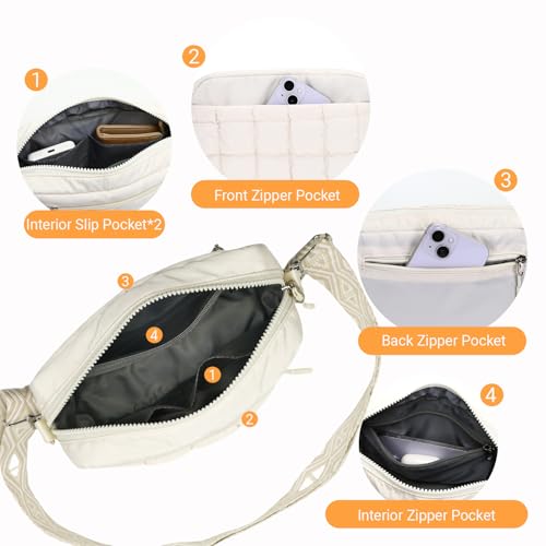 Image of Herald Small Puffer Nylon Quilted Crossbody Bags Handbag for Women