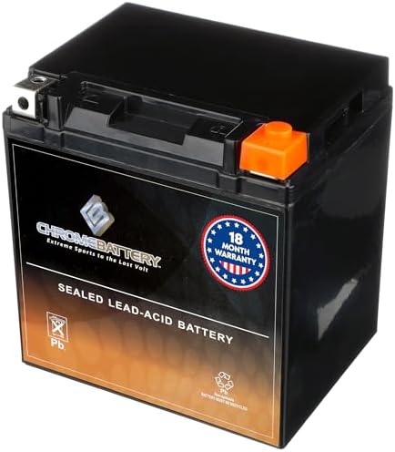 CB CHROMEBATTERY YTX30L-BS 12V 385 CCA AGM – Maintenance-Free 30A...