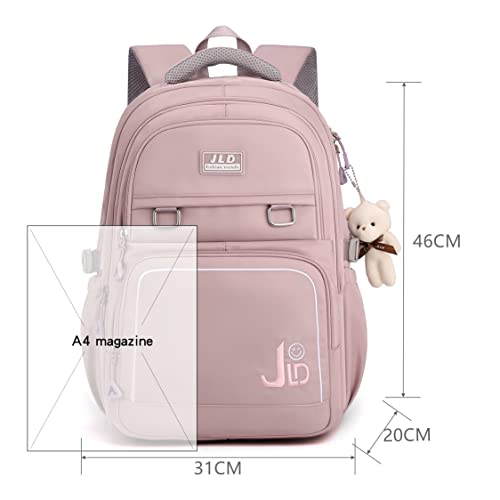 Mochila casual feminina de grande capacidade, bolsa escolar para estudantes, pode acomodar bolsa par
