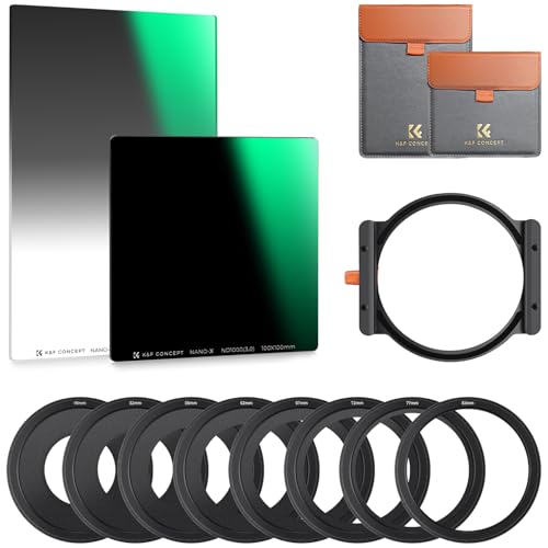 K&F Concept Square ND1000 + GND8 + Metal Square Lens Filter Holder Set Graduated Neutral Density ND8 10 Stops Glass