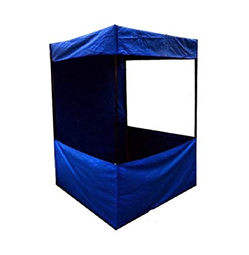 Image of 4x4x7 ft Promotional Canopy Tetron Cloth Waterproof, 3-Side Open Foldable Tent & Portable for Stall Promotion Activities, Advertising | UV Protection | Quick Setup with Carry Bag| (Blue)