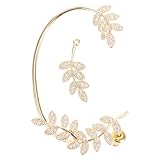 Healeved - Pendientes dorados con puño elfico, diseño de orejas rectas, ligero, elegante, para mujer