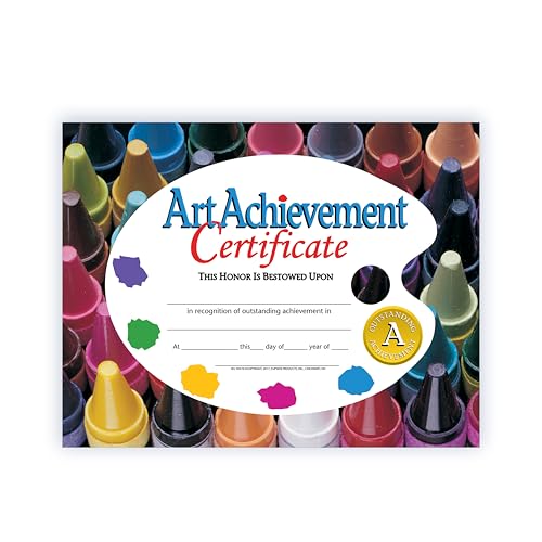 Hayes Art Achievement Certificate Style A, 8-1/2 x 11 Inches, Pack of 30