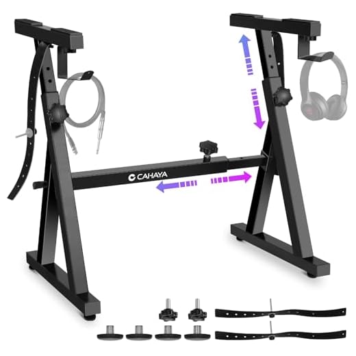 CAHAYA Soporte de Teclado Resistente Ajustable en Ancho y Altura Compatible con Teclados de 66, 76, 88 Teclas Piano Digital Estilo Z