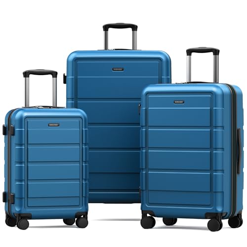 SHOWKOO Full PC Hardshell Luggage Sets, 20/24/28 In