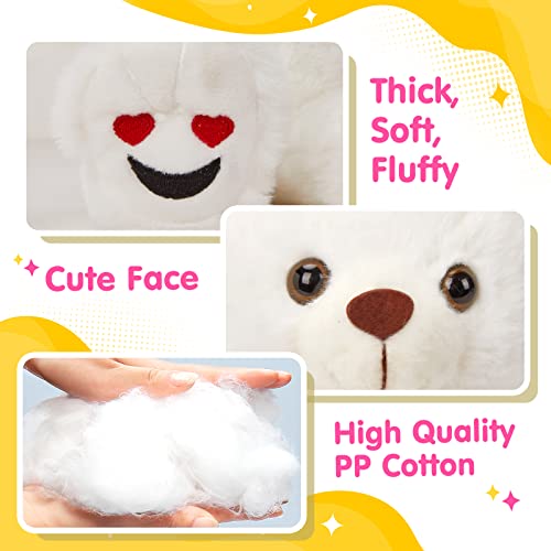 Bstaofy Light Up Plush White Teddy Bears Loving Smiling Stuffed Animal Soft Fur Nightlight Toy Gifts Valentine's Mother's Day For Mom Kids Girls Birthday Toddlers, 11.5" #TOP3