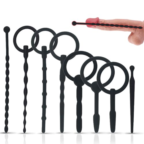 BDSMJOY Luxuriöses 8 Harnröhren Dilatatoren Set,Silikon Dilator Harnröhre Multifunktional Plugs Sexspielzeug Set,Penis Plug Prostata Stimulation erotisches Sexspielzeug für Männer Solo (Schwarz)