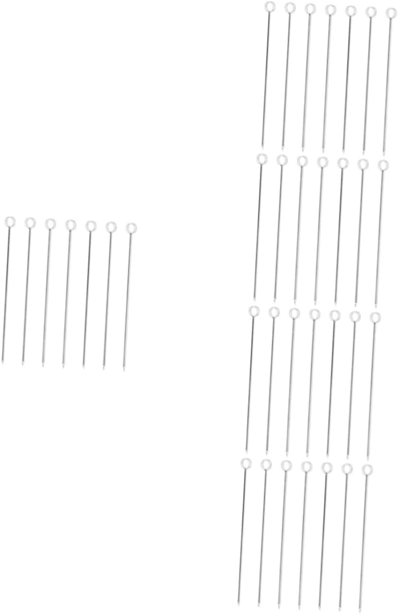 Ciieeo 5sets Cocktail Picks Set Long Fruits Sticks Stainless Steel Toothpicks for Bartenders 100/pack Perfect for Parties Gatherings 7pcs*5