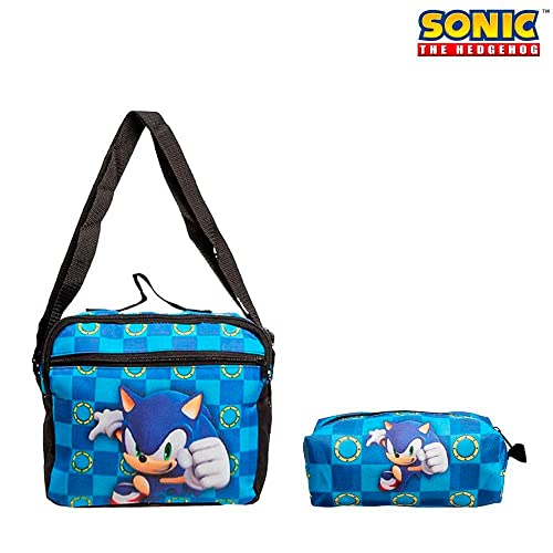 Kit Mochila Sonic Infantil de Costas + Lancheira + Estojo