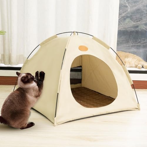 Gemütliches Pop- Up- Haustierzelt für Katzen, klein, Hunde, tragbar, waschbar, bequem, Katzenzelt, Katze, Katze (35 x 35 x 30 cm)-3