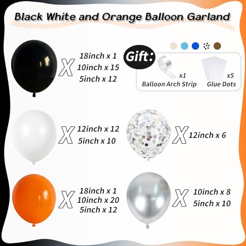 Image of Orange Black Halloween Balloon Garland Arch Kit Halloween Party Decorations