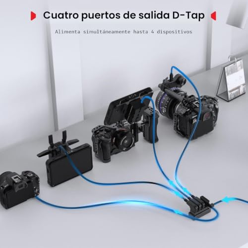 Divisor D-Tap de 4 puertos con cable ignífugo de 64cm para conectar monitores 3