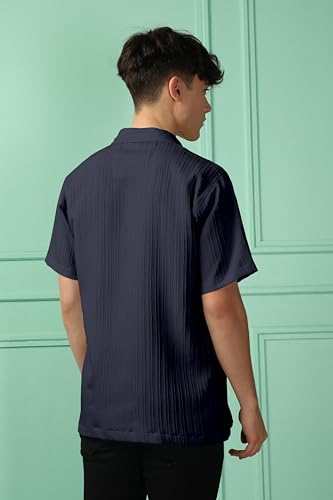 Image of Men's Striped Half Sleeve Polycotton Shirt | Casual & Formal Wear | Comfortable & Stylish