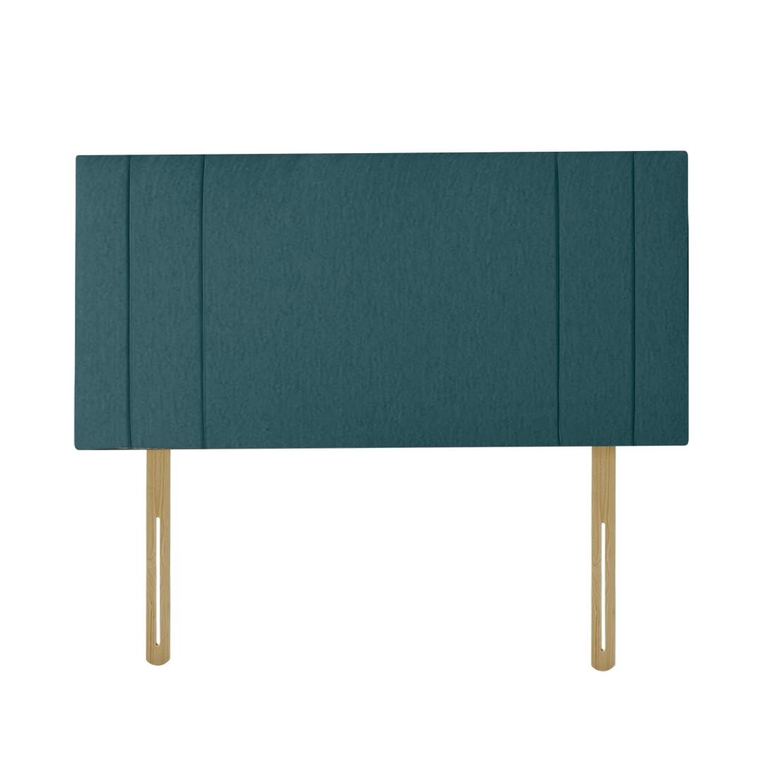 RIO Padded Lined Divan Bed Headboard | Chenille Fabric Double Headboard for bed frames | Elegant design wooden material headboards for beds (Teal,4ft6 Double H-20inch) — image 1