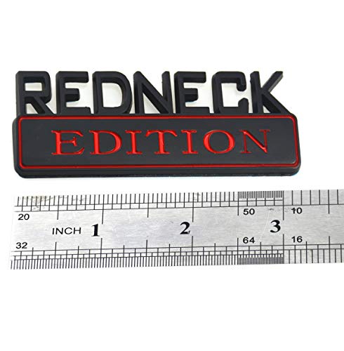 Image of EmbRoom 1Pcs 3.1 inch Redneck Edition Exterior Emblem CAR Truck Boat Decal Logo Replacement for F-150 F250 F350 Silverado RAM 1500 (Black /Red)