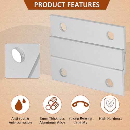 Image of Murtenze 2 Inch French Cleat Picture Hanger Z Hanger, Aluminum Interlocking Wall Mounting Bracket Hardware Kit Z Clips for Hanging Wall Painting, Picture, Whiteboard, Headboard, Artwork (2 Pairs)