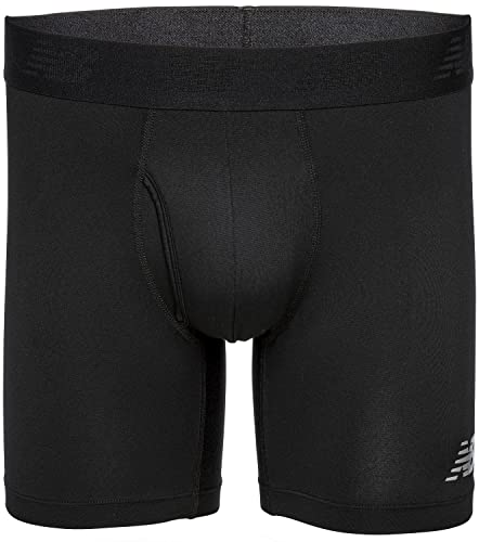 Image of New Balance Men's Performance Boxer Briefs with Fly, Breathable Stretch Underwear, Moisture Wicking, Soft Waistband (3 Pack)
