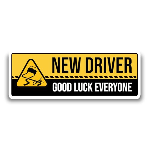 Magnet Me Up New Driver “Good Luck Everyone” Magnet Decal - 3x8 Inch Funny Caution Sign for Car, UV Printed Full Color Magnet, Durable Waterproof Vinyl, New Driver Gift, Made in USA