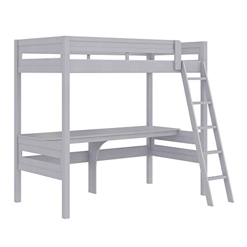 Dhp Dorel Living Harlan Wood Bed With Ladder And Guardrail, Twin, Gray Loft #TOP1