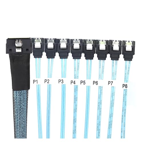 Cable interno Slimline S/AS 4.0 LP SFF-8654 a 8X SATA 0.5m miniatura 2