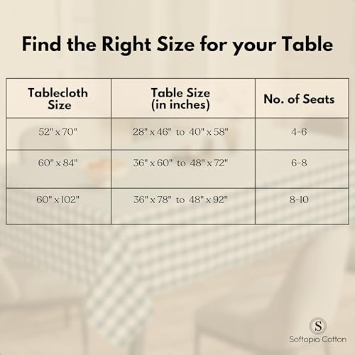 Softopia Cotton Gingham Buffalo Check 60"x84" Tablecloth 100% Cotton Washable Rustic Rectangle Table Cover Decorative for Gifts, Dining, BBQ, Buffet Parties & Camping - Teal by Softopia Cotton - Used condition - Image 8