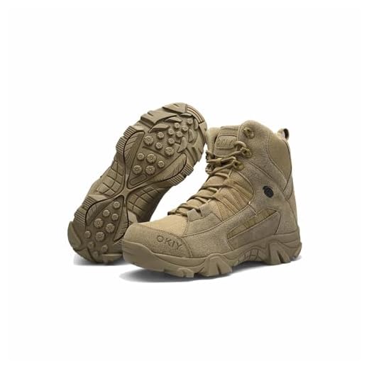 Botas táticas masculinas, botas de combate leves Botas de deserto respiráveis Botas táticas militares Botas de combate duráveis Botas de caminhada impermeáveis masculinas (Color : Brown, Size : 46 E