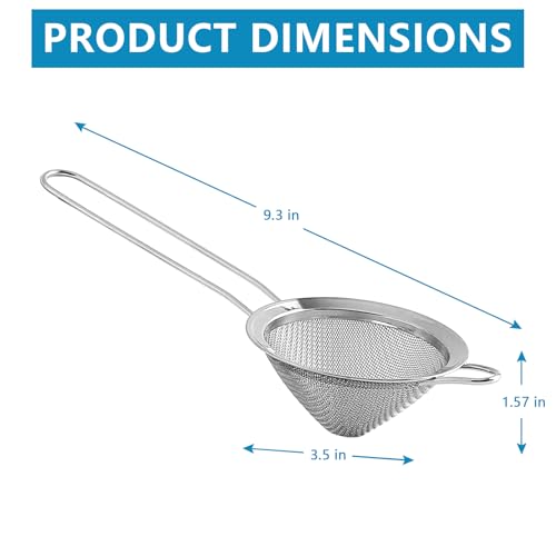 Fine Mesh Strainer For Bar -Stainless Steel Conical Strainer For Cocktail Drink Bar Strainers Bartender Bar Tool, 4 Inch, CTSN0010 (9 pcs) by LINALL - Image 2