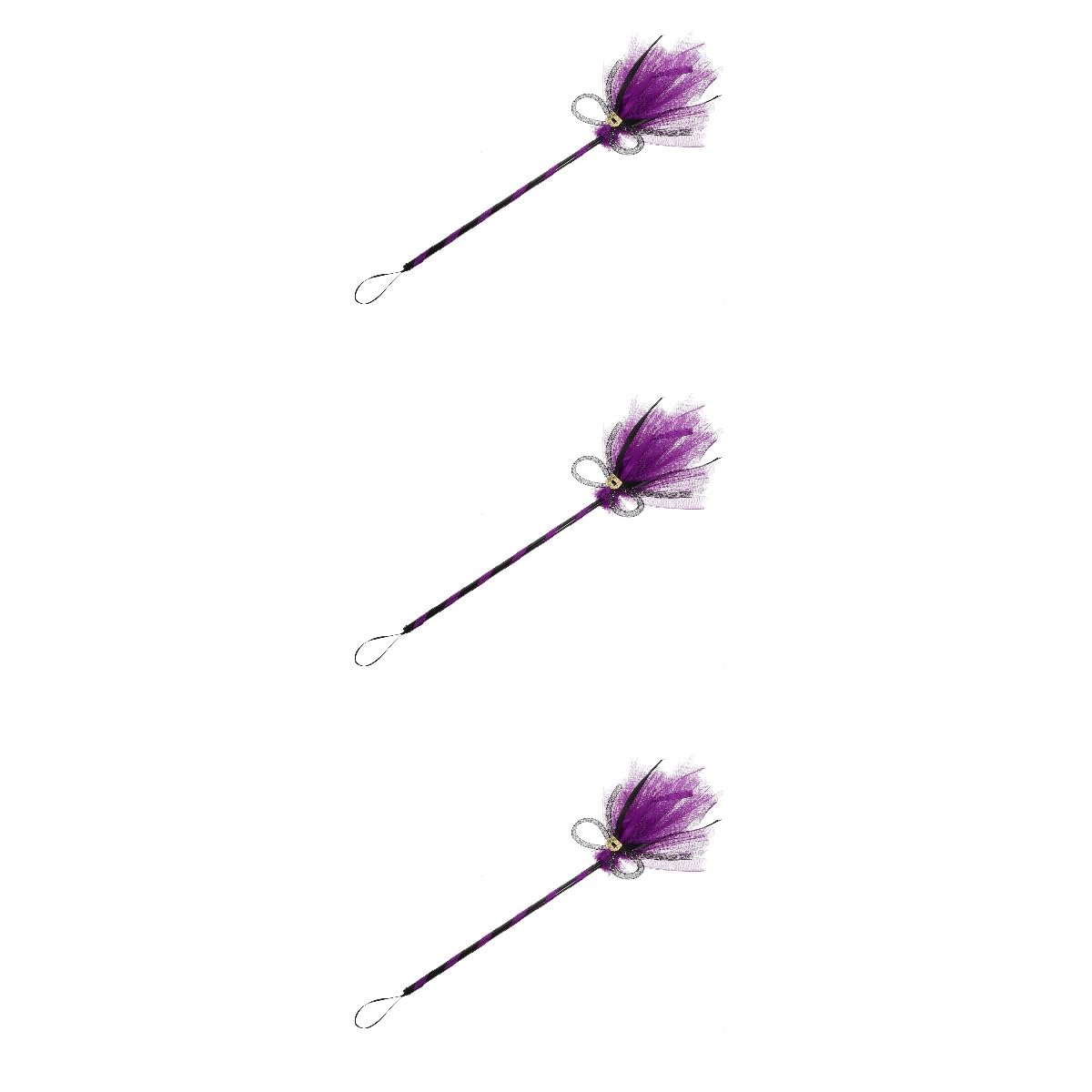 LUOZZY 3pcs Halloween Witch Broom Funny Masquerade Broom Prop Small Broom Decoration Witch Costume Accessory - Purple