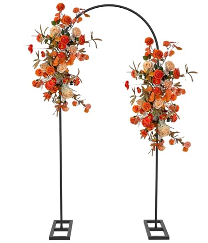 Queension Arch Backdrop Stand 6FT, Metal Wedding Arch Stand with Base,Balck