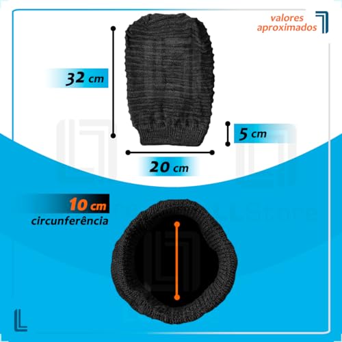 Touca Com Furo Para Rabo De Cavalo E Coque Gorro De Lã Canelada Frio 2 Em 1 Gola Forrada Inverno (Pr