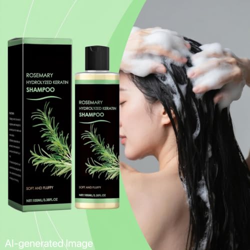 Image of Organic Rosemary Hair Growth Shampoo,Rosemary Hydrolyzed Keratin Shampoo, Nourishes and Regenerates Hair for Thinning Hair & Hair Loss for Women and Men (3.38 Fl Oz (Pack of 1)) (Pack of 1)