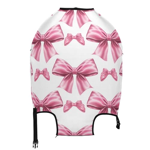 Joisal Soft Pink Bows Print White Suitcase Covers Luggage Protector Cute Protection Floral Travel Luggage Sleeve for Women, M, Fits 22-24 Inch Case2