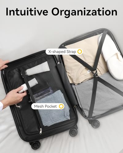 Carry On Luggage 22x14x9 Airline Approved, Hardside Suitcase with Wheels, TSA Approved, Rose Gold4