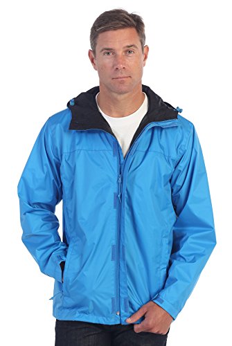 Gioberti Men's Waterproof Rain Jacket, Turquoise, M