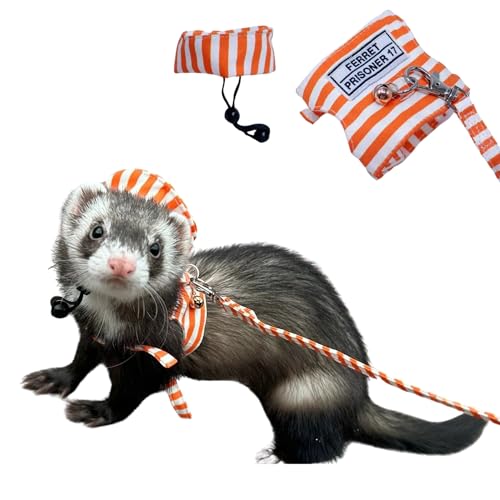 Ferret Harness and Leash - Adjustable Soft Cotton Small Pet Harne...