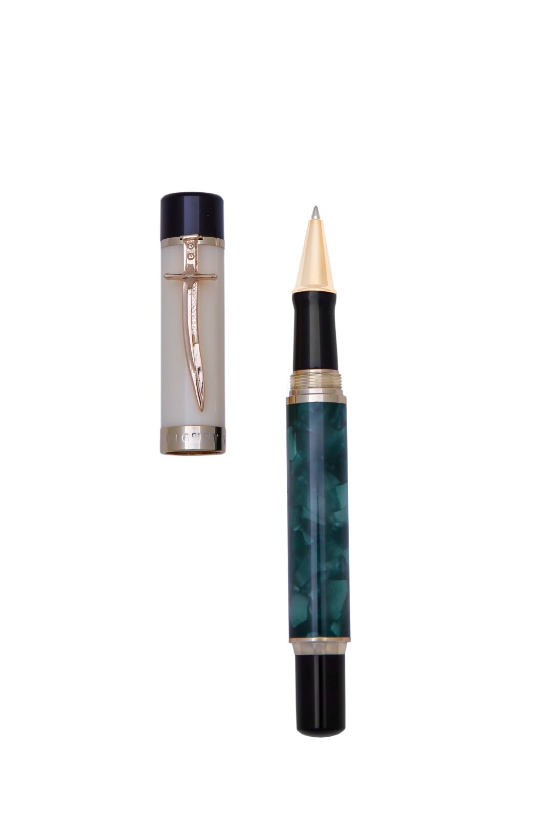 Piguet Genève – Luksusowe i ergonomiczne pióro 2w1 – wieczne i żelowe – Seria Al-Ardah – Niemiecka stalówka M, złote wykończenia – W eleganckim pudełku z uniwersalnym wkładem i konwerterem