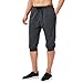 Naviskin Men's 3/4 Workout Training Jogger Capri Pants Athletic Gym Running Yoga Shorts Zipper Pockets
