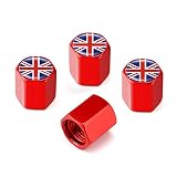 4PCS Tire Valve Stem Caps, Aluminum Tire Valve Cap Set, Tire Air Caps Metal with Plastic Liner Corro