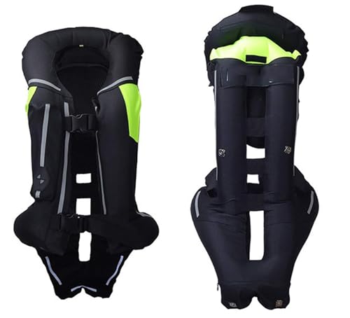 ZYREHAW Chaleco Airbag Profesional Para Motocicleta, Chaleco Airbag Con Tira Reflectante Para Motocross, Chaleco Ecuestre Ligero Con Airbag Equipo De Ciclismo Para Hombres Y Mujeres De Adultos A,XXL