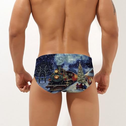 Snowy Train Men's Swim Trunks Briefs Swimsuit Swimwear Bathing for Underwear Beach2