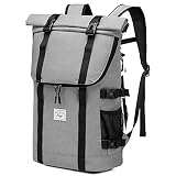 Kasqo Laptop Backpack for Men, 17 Inch Rolltop Large Capacity Water Resistant Travel Casual Daypack,