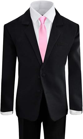 Black n Bianco Boys Formal Black Suit with Shirt and Vest