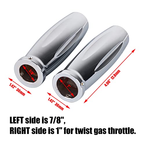 Goldfire Chrome Old School Motorcycle 7/8" Hand Grips For 22Mm Handlebar Motorcross Fits For Kawasaki Scooter Custom Sport Street Bike #TOP2
