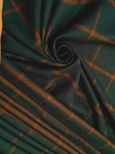 Tissu tweed vert bouteille anti-effilochage pour coudre une jupe droite d'hiver
