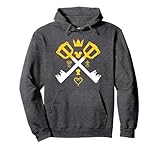 Kingdom Hearts Keyblades Crossed Gold and White Designs Pullover Hoodie