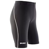 Kontrastnähte seitlich. Spiro Unisex Junior Sporthose/Sportunterhose (L) (Schwarz)