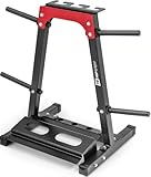 HOP-SPORT Langhantelständer - Hantelscheiben-Ständer Hantelständer für Kurzhanteln Ablage für Gewichte und Hantelstangen bis 200kg